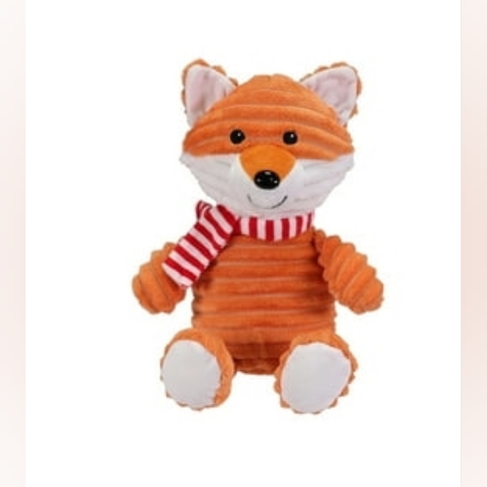 Holiday Time Corduroy Fox Christmas Plush Toy With Scar